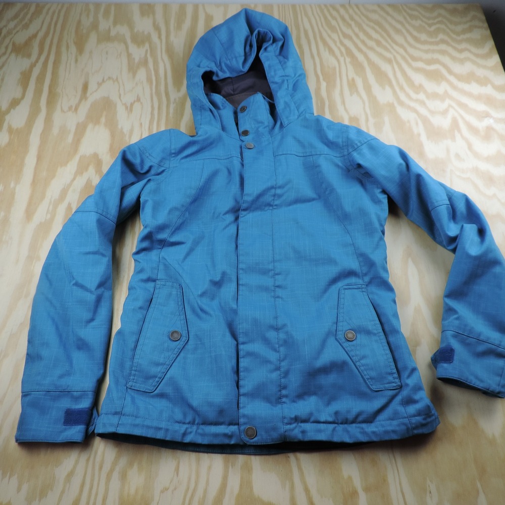 Burton Dryride Snowboard Jacket Womens Small Blue Thermolite Insulated Hooded